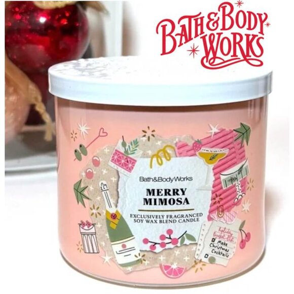 MERRY MIMOSA 3 Wick Candle NIB - Picture 1 of 3